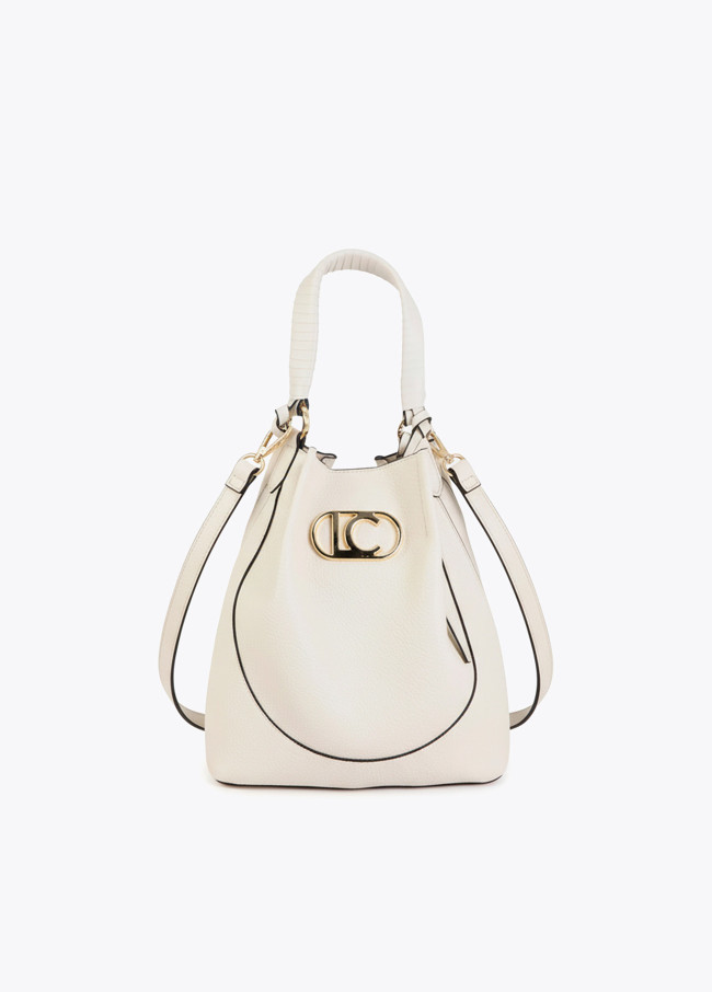 Bolsa Hobo Efeito Pele com Alça Trançada e Laço