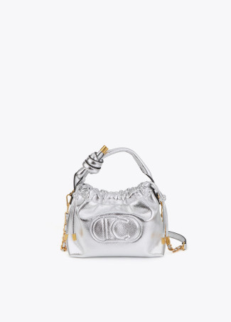 Goldene Beuteltasche mit geprägtem Logo