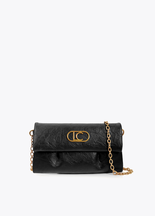 Sac bandoulière à rabat plissé