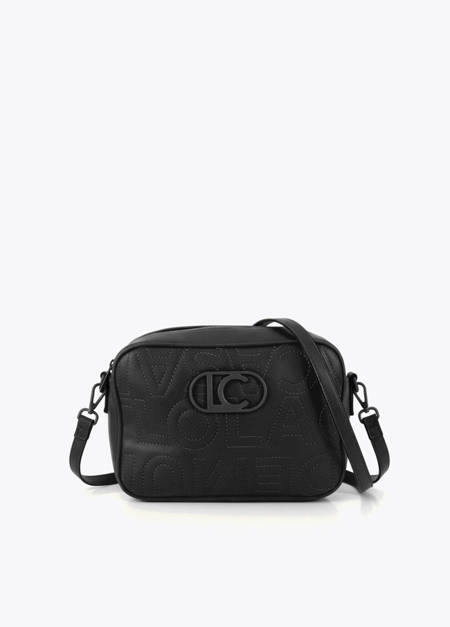 Borsa a tracolla con impuntura monogramma
