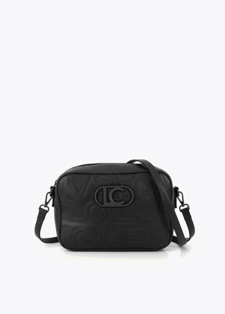 Borsa a tracolla con impuntura monogramma