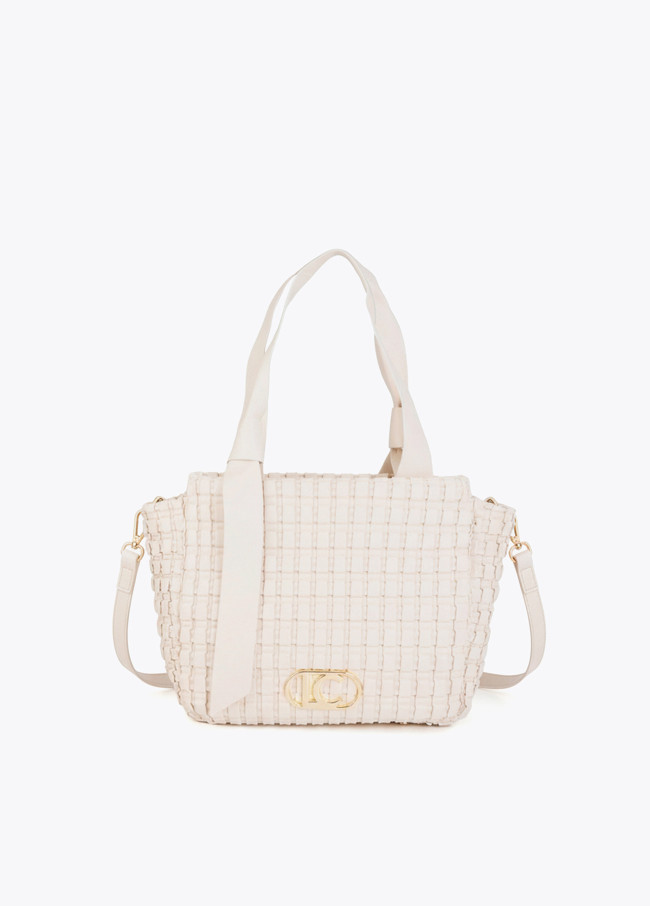 Braided Material Bag with Metallic Bow