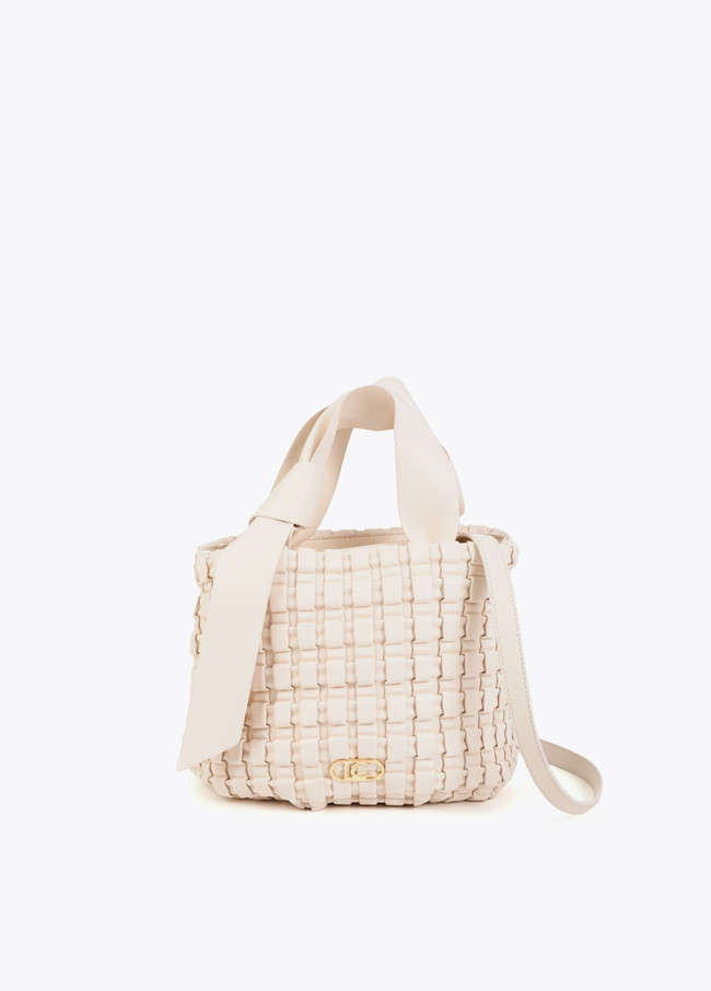 Woven Material Bag with Bow Detail