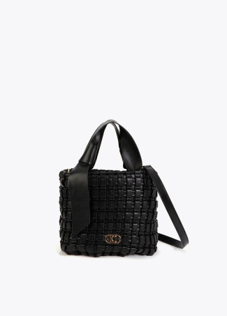 Sac en Matériau Tressé avec Détail Nœud