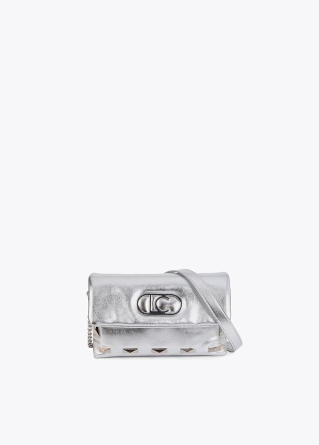 Small Metallic Crossbody with Rectangular Studs