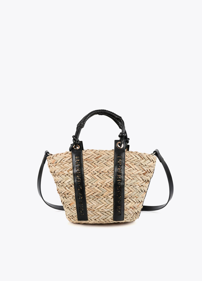 Mini borsa con manico logo traforato