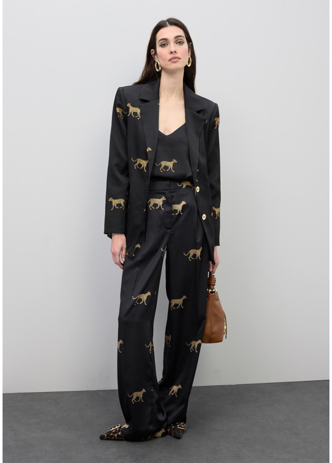 Top de cetim com estampado