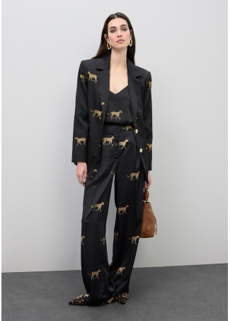 Top de cetim com estampado