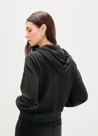 Sudadera scuba con strass delantero