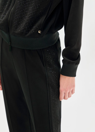 Felpa scuba con strass frontali