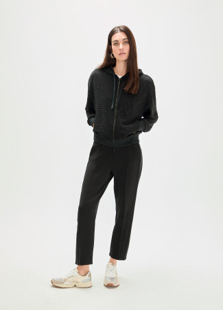 Felpa scuba con strass frontali