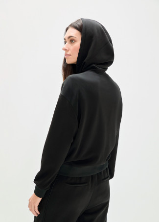 Sweat-shirt en scuba avec strass sur le devant