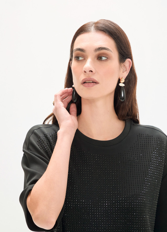 T-shirt Style Dress with Strass