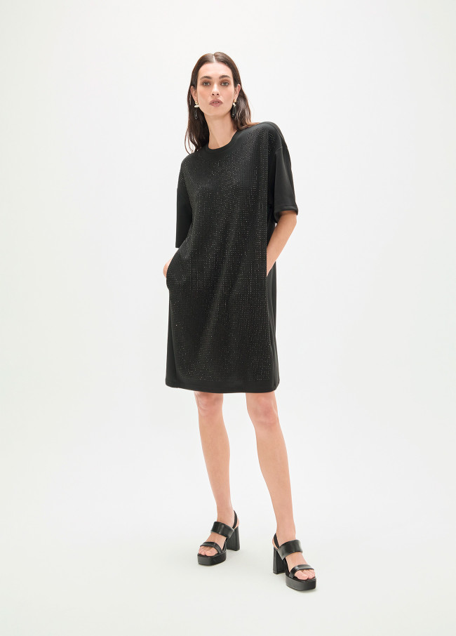 T-shirt Style Dress with Strass