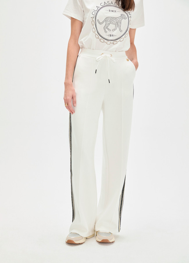 Pantaloni Scuba con Fasce Laterali