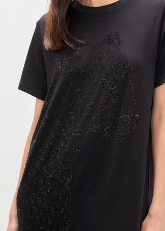 Kleid mit Tiermotiv und Strass