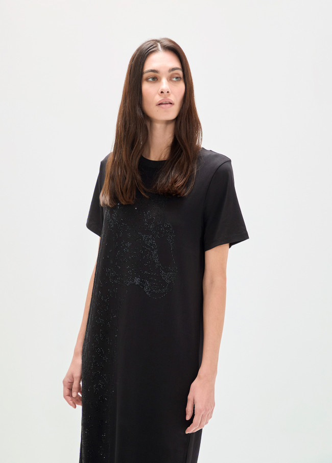 Kleid mit Tiermotiv und Strass