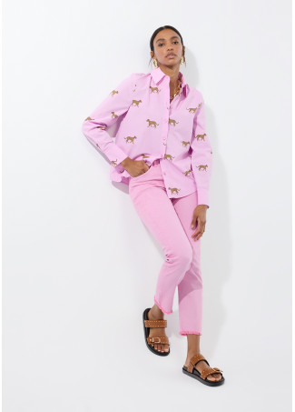 Leopard Print Poplin Shirt