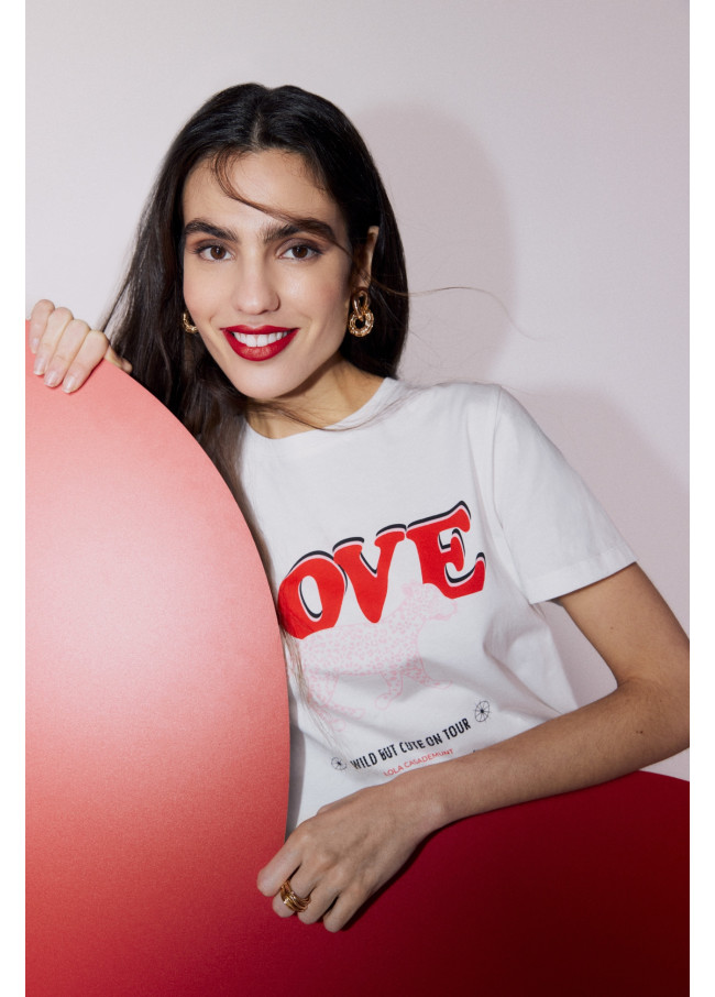 Camiseta estampado leopardo LOVE