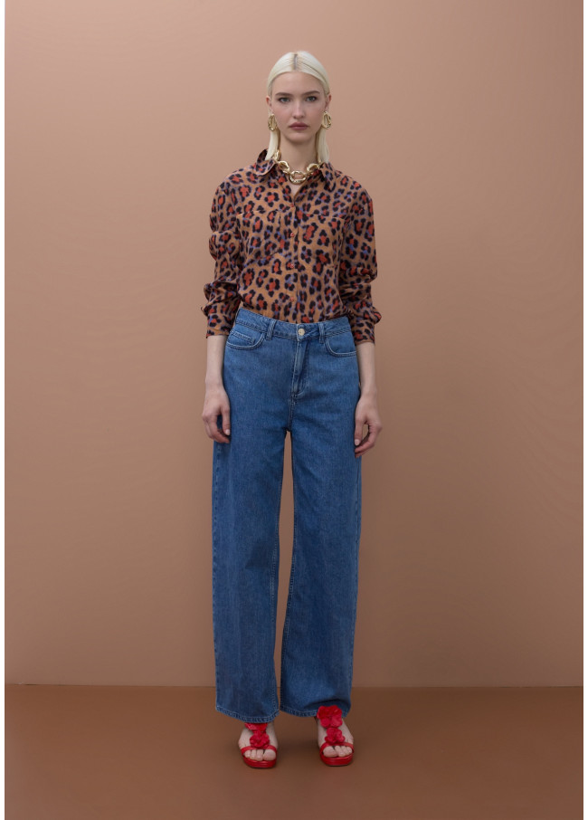 Camicia con stampa animali