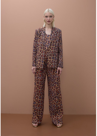 Americana recta fluída estampado animal