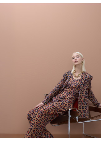 Top collo rotondo stampa animalier