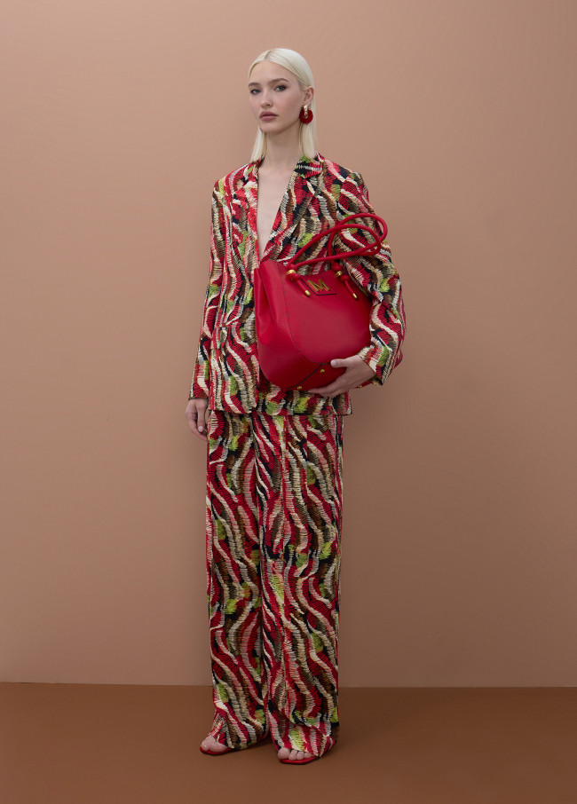 Satin Printed Wideleg Pants