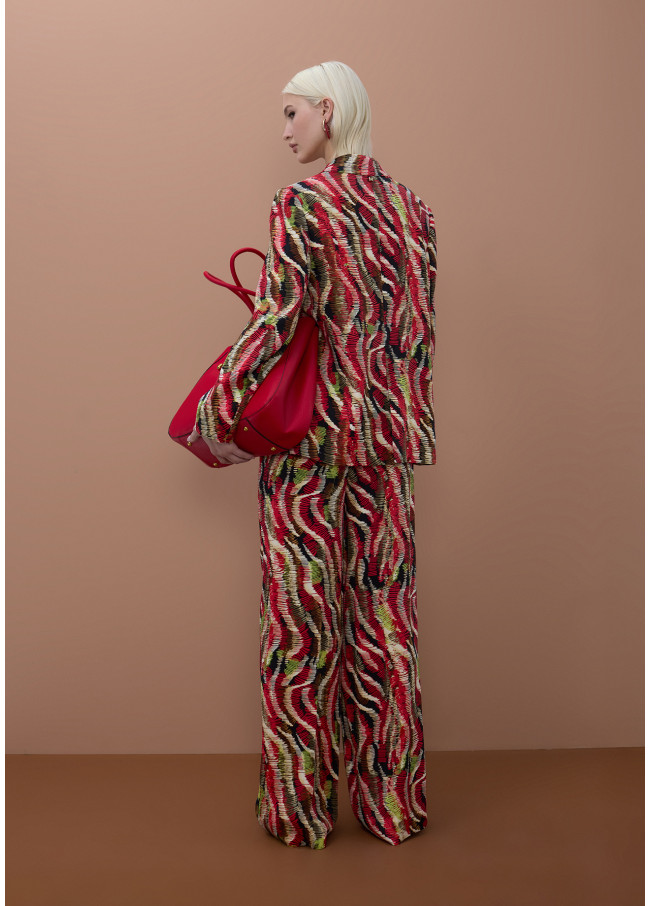 Satin Printed Wideleg Pants