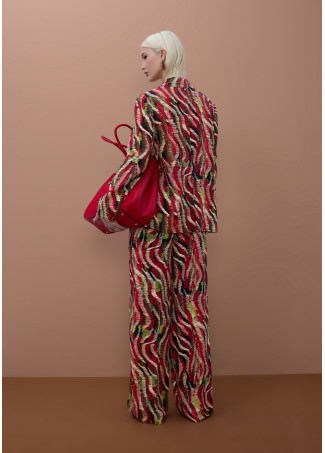 Satin Printed Wideleg Pants