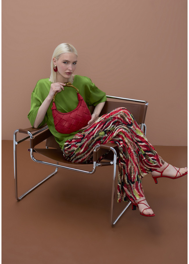 Satin Printed Wideleg Pants