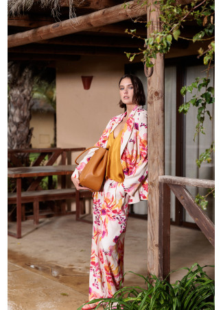 Satin Printed Wideleg Pants