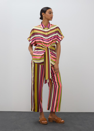 Culotte satinata a righe