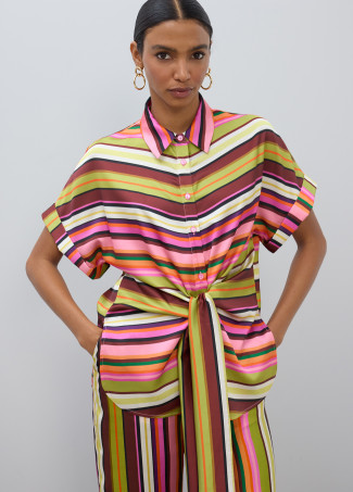 Culotte satinata a righe