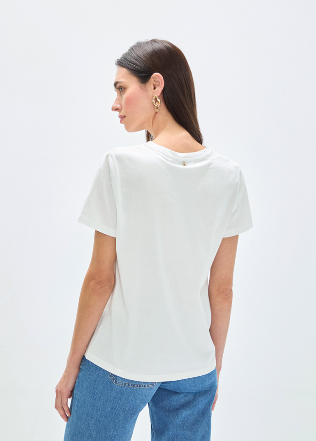 T-shirt imprimé animal avec palmiers