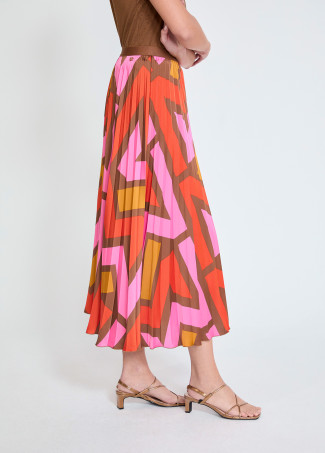 Pleated Skirt with Logo