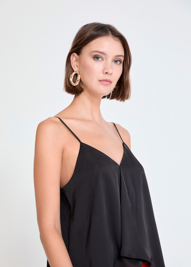 Top sottoveste pieghettato