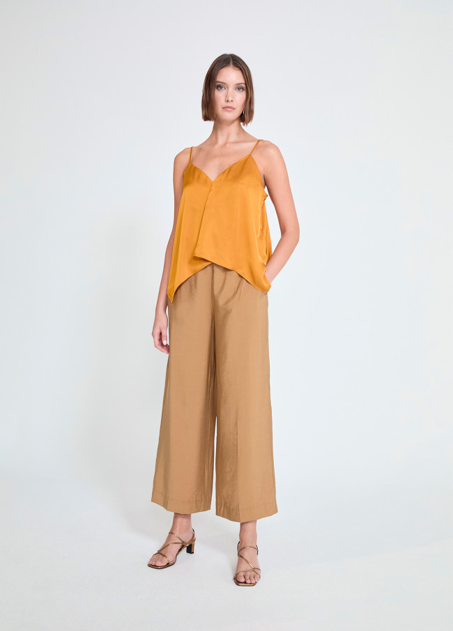 Top Lingerie Jaune Plissé