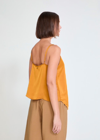 Top Lingerie Jaune Plissé