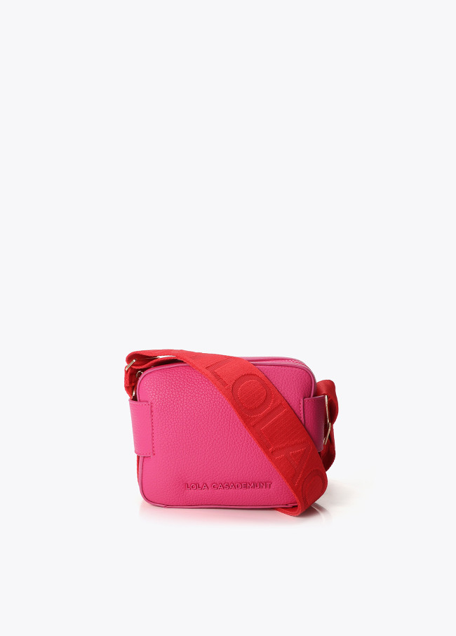 Borsa a Tracolla in Nylon a Contrasto