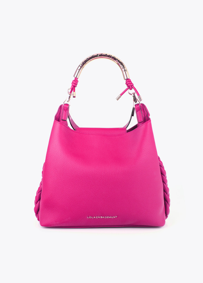 Cutout Metallic Handle Shopper