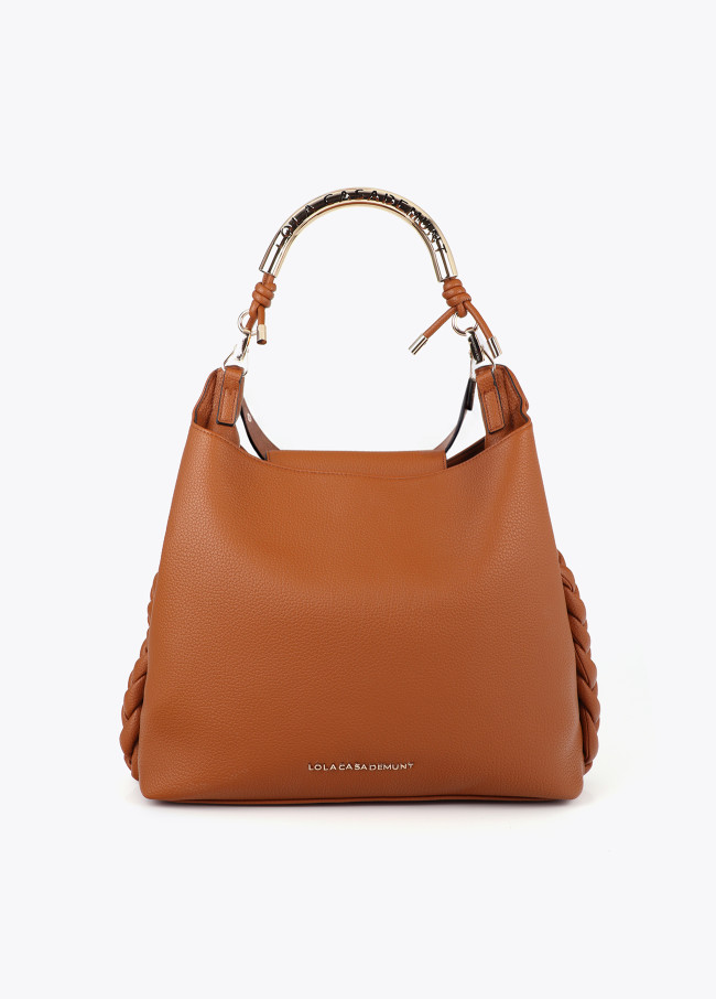 Shopper con Manico in Metallo Intagliato