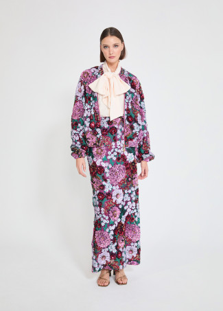 Floral Sequin Bomber