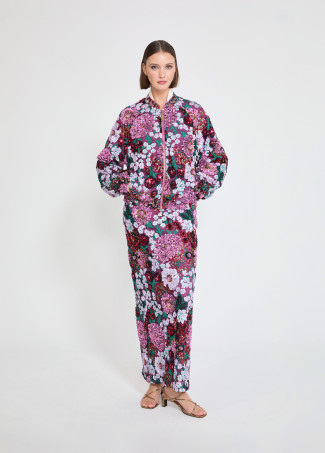 Floral Sequin Bomber