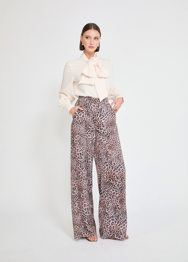 Brown Animal Print Pants