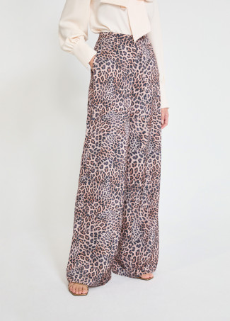 Pantaloni animal print marroni