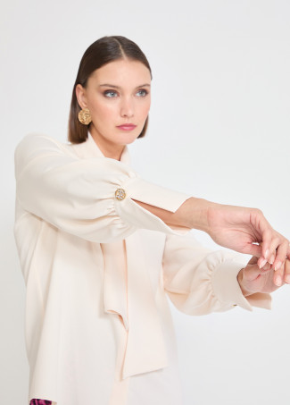 Satin Blouse with Bow