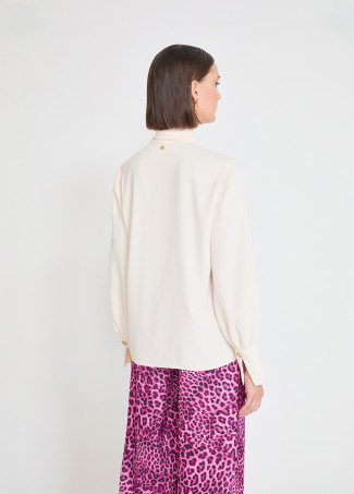 Satin Blouse with Bow