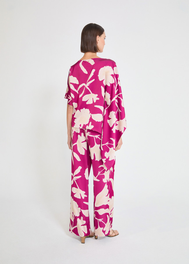 Blouse Bougainvillier Manche Asymétrique