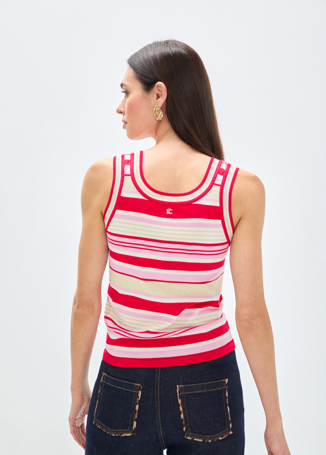 Tricolor gestreiftes Stricktop