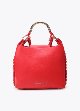 Shopper con manico metallico traforato